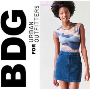 NWOT BDG Sybale Corduroy Mini Skirt Blue